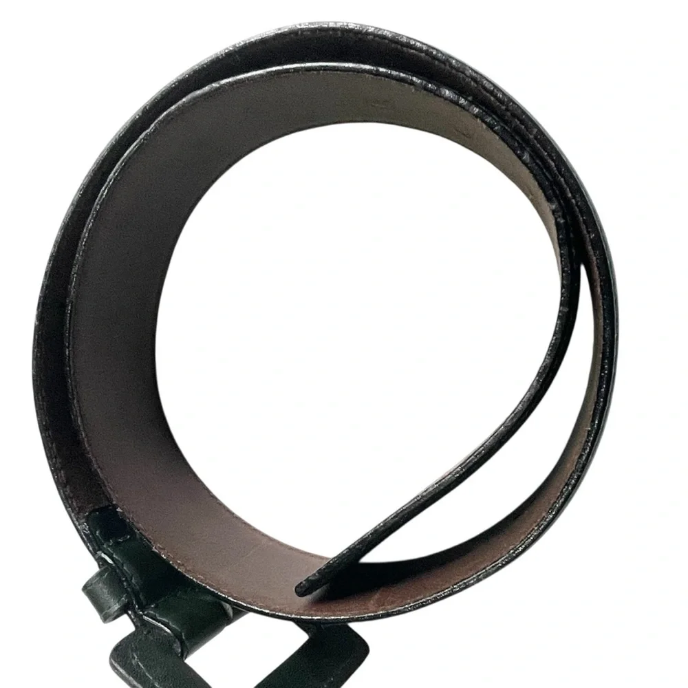 Forest Green Leather Belt Wide Waist Oversized Size S